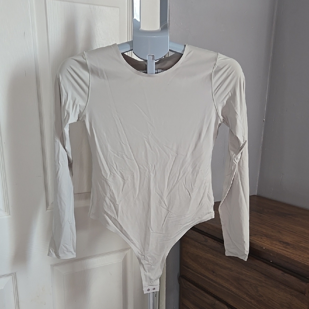 Almere Cream Long Sleeve Bodysuit Minimalist Capsule Layering